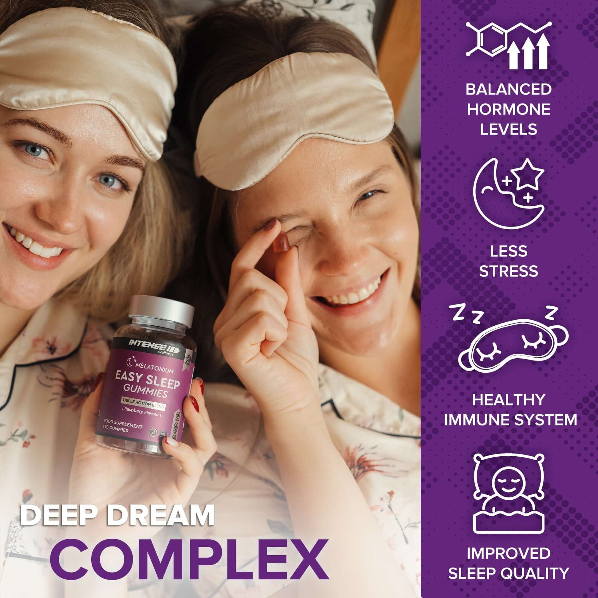 Easy Sleep 90 Gummies Sugar - Free Nighttime Support - Intense Wellness
