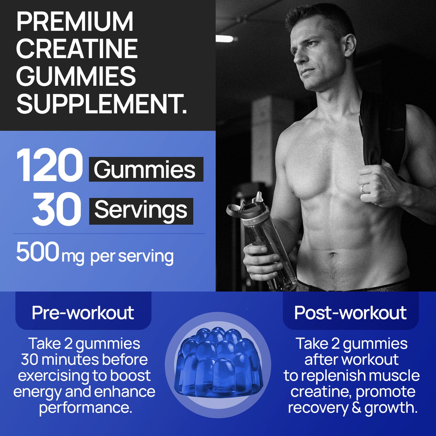 Creatine Gummies 5000mg Blueberry Flavour