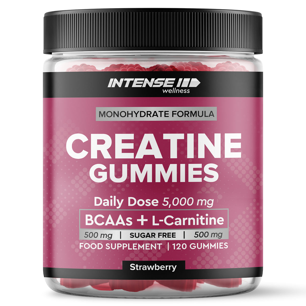 Creatine Gummies, BCAAs + L-Carnitine Intense Wellness Creatine Gummies, BCAAs + L-Carnitine Intense Wellness