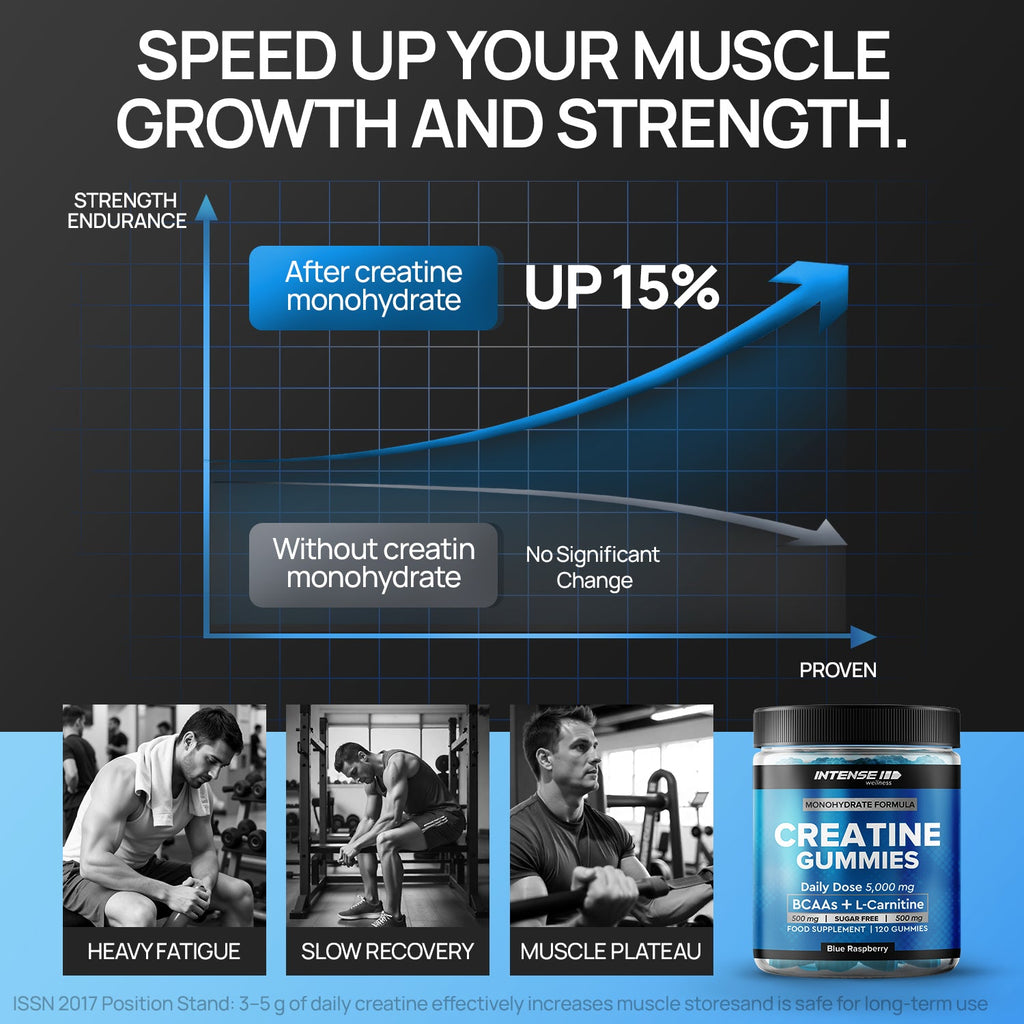 Creatine Gummies 5000mg Blue Raspberry Flavour - Intense Wellness