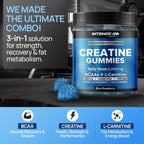 Creatine Gummies 5000mg Blue Raspberry Flavour - Intense Wellness