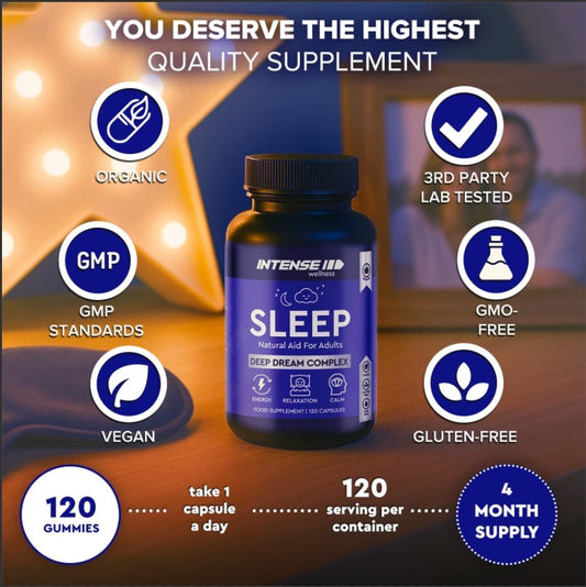 Intense Wellness Natural Night Complex - Sleep Blend for Relaxation– 120 Capsule - Intense Wellness