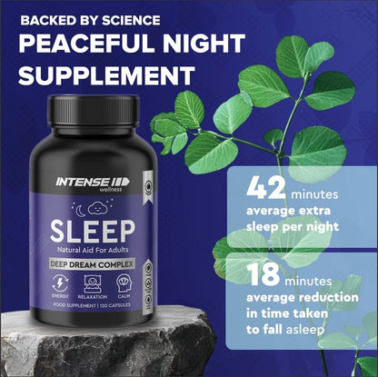 Intense Wellness Natural Night Complex - Sleep Blend for Relaxation– 120 Capsule - Intense Wellness