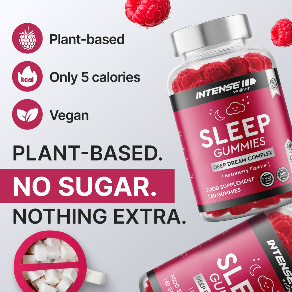 Sleep Gummies Raspberry Flavour - 60 Count - Intense Wellness