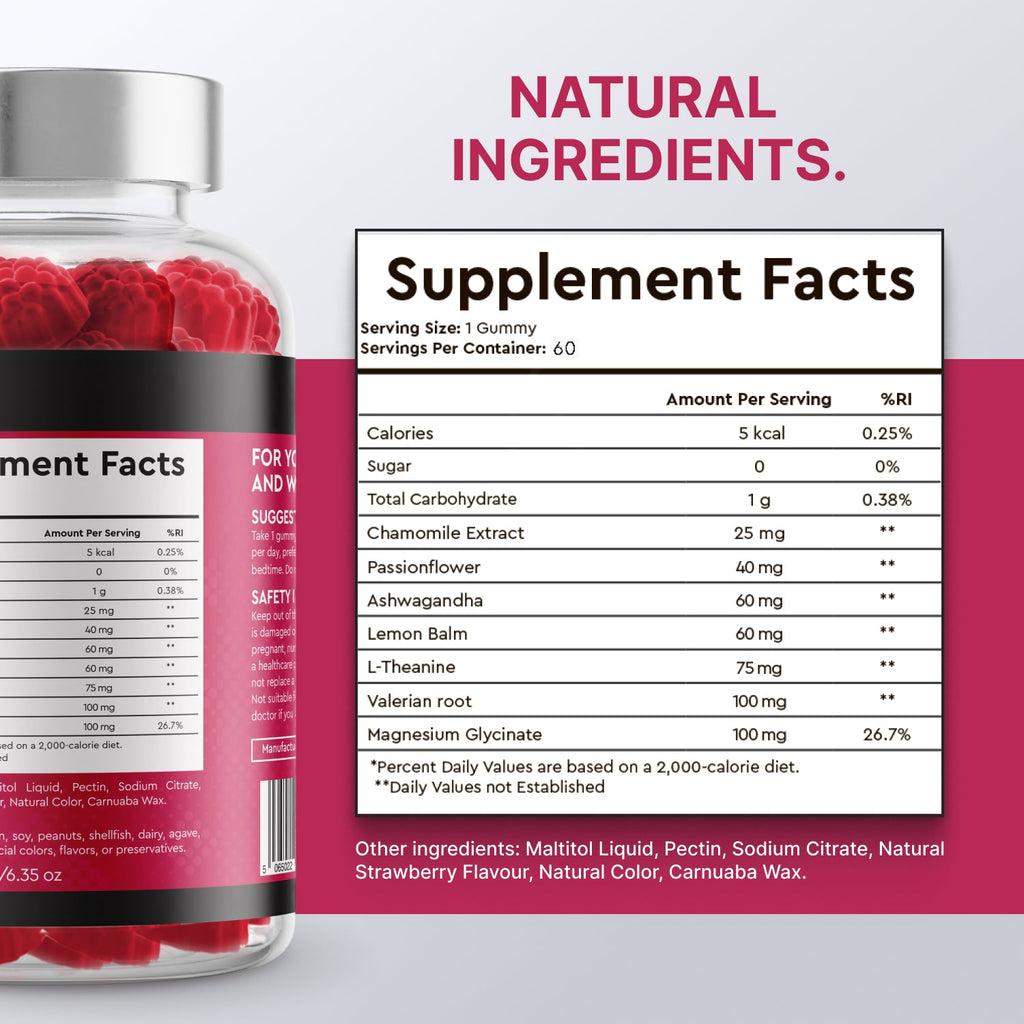 Sleep Gummies Raspberry Flavour - 60 Count - Intense Wellness