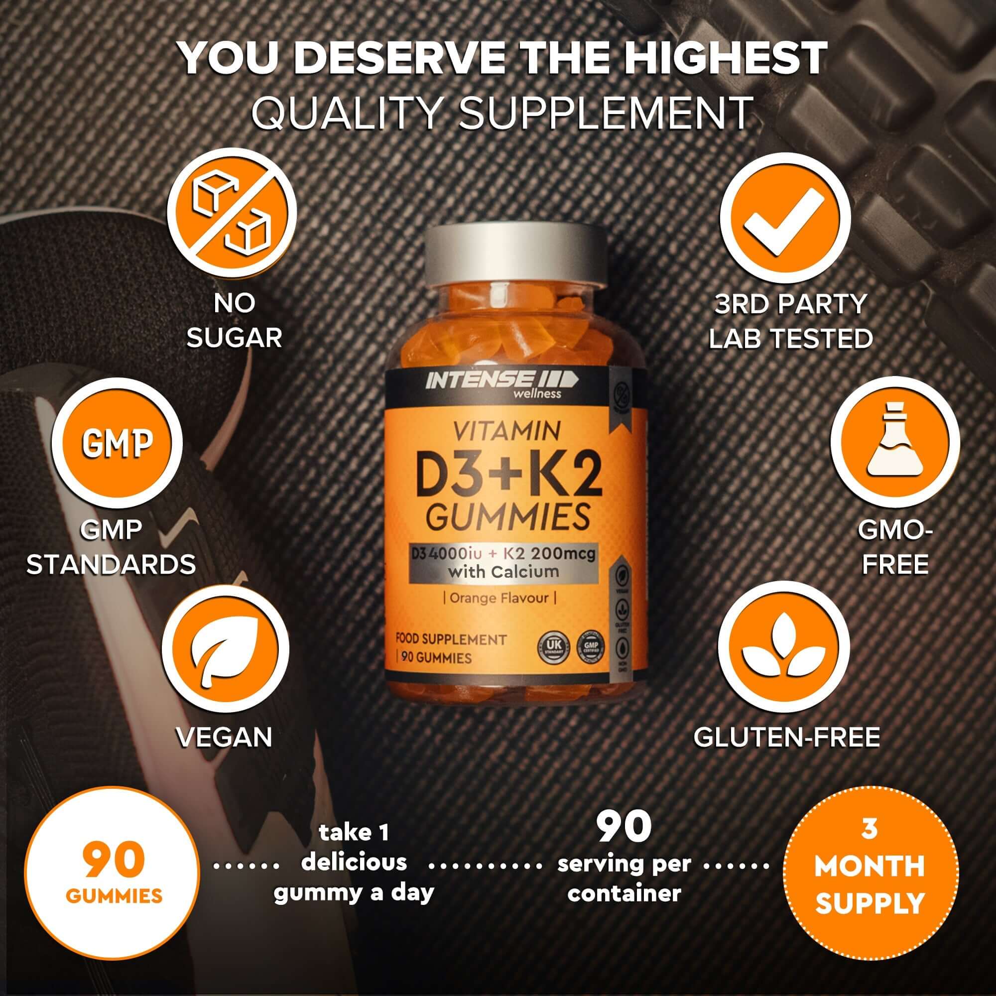 Vitamin D3 K2 Gummies - Intense Wellness